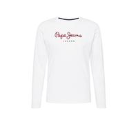 Pepe Jeans Eggo T-shirt pour Homme Slim Fit Manches Longues Blanche