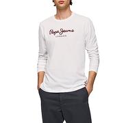 Pepe Jeans Eggo T-shirt pour Homme Slim Fit Manches Longues Blanche