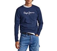 Pepe Jeans Eggo T-shirt pour Homme Slim Fit Manches Longues Bleu