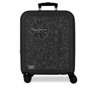 Pepe Jeans Eloise Valise de Cabine Noire 40 x 55 x 20 cm Rigide ABS Fermeture à Combinaison intégrée 37 L 2,6 kg 4 Roues Doubles Bagage à Main by Joumma Bags