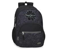 Pepe Jeans Eloise Sac à Dos Double Compartiment Adaptable au Trolley Ordinateur Portable 15,6 Pouces Noir 32x44x22 cm Polyester 30,98L by Joumma Bags