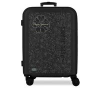 Pepe Jeans Eloise Valise Moyenne Noir 48x68x27 cm Rigide ABS Serrure à Combinaison Intégrée 72L 3.48kg 4 Doubles Roues Bagage à Main par Joumma Bags