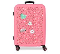 Pepe Jeans Evelyn Valise Moyenne Fuchsia 48 x 68 x 27 cm Rigide ABS Fermeture à Combinaison intégrée 72 l 3,48 kg 4 Roues Doubles Bagage à Main by Joumma Bags