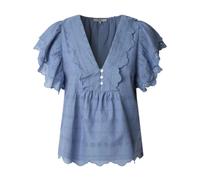 Pepe Jeans, Femme, Blouses et Chemises, Bleu, Taille: 40 FR Chemisier Élégant Bleu Acier avec Manches Bouffantes