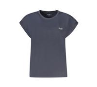 Pepe Jeans, Femme, Tops, Bleu, Taille: 36 FR T-shirt en Coton Bleu Chic avec Col Rond