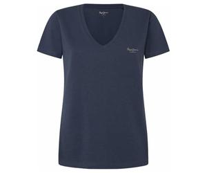 PEPE JEANS Fiore V Neck T-Shirt, Bleu Marine délavé, S Mixte