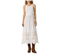 Pepe Jeans - Flared Midi Dress - Femme - Robes - Blanc - Taille: 38 FR