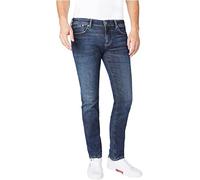 Pepe Jeans London Hatch Slim Jeans pour Homme, Taille Basse Denim Extensible, Bleu Fonce Wiser Wash