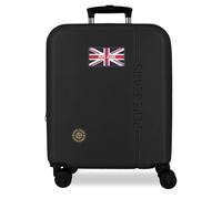 Pepe Jeans Henry Valise de Cabine Noire 40 x 55 x 20 cm Rigide ABS Fermeture à Combinaison intégrée 37 L 2,6 kg 4 Roues Doubles Extensible Bagage à Main by Joumma Bags