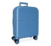 Pepe Jeans Highlight Bleu Valise Cabine 40x55x20 cm Rigide ABS Fermeture TSA Intégrée 3.7L 2.8kg 4 Doubles Roues Extensible Bagage à Main par Joumma Bags