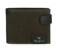 Pepe Jeans Hilltop Portefeuille horizontal avec fermeture Clic Vert 11 x 8,5 x 1 cm Cuir, vert, Portefeuille horizontal avec fermeture à clic