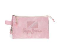 Pepe Jeans Holi Trousse Triple Rose 22 x 12 x 5 cm Polyester, Rose, Trousse Triple