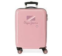 Pepe Jeans Holi Valise de Cabine Rose 38 x 55 x 20 cm Rigide ABS Fermeture à Combinaison latérale 34 l 2 kg 4 Roues Doubles Bagage à Main, Rose, Valise Cabine