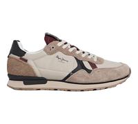 Pepe Jeans Homme Brit Flyer M Sneak, Marron foncé Pierre Beige, 39 EU