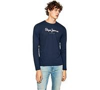 Pepe Jeans T-shirt Homme Eggo Slim Fit Manches Longues Bleu