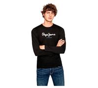 Pepe Jeans Homme Eggo T-Shirt Coupe Slim Manches Longues Bleu