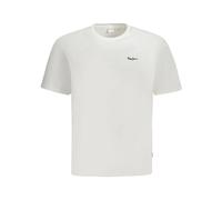 Pepe Jeans, Homme, Tops, Blanc, Taille: XL T-shirt Blanc en Coton avec Broderie