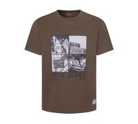 Pepe Jeans, Homme, Tops, Brun, Taille: M T-shirt avec Impression Photographique Fish&Chips