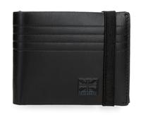 Pepe Jeans Hudson Portefeuille avec Ruban élastique Noir 11,5 x 8,5 x 1 cm Cuir by Joumma Bags