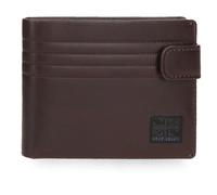 Pepe Jeans Hudson Portefeuille Horizontal avec Fermeture à clic Marron 11 x 8,5 x 1 cm Cuir by Joumma Bags