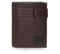 Pepe Jeans Hudson Portefeuille Vertical avec Fermeture à clic Marron 8,5 x 10,5 x 1 cm Cuir by Joumma Bags