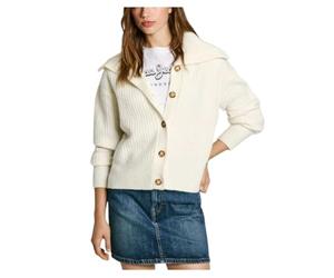 Pepe Jeans Irma Pull Cardigan, Blanc (Mousse White), XL Femme