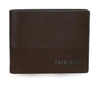 Pepe Jeans Ithaca Portefeuille Horizontal avec Portefeuille Amovible Marron 11 x 8,5 x 1 cm Cuir by Joumma Bags