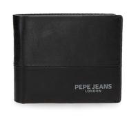 Pepe Jeans Ithaca Portefeuille Horizontal avec Portefeuille Amovible Noir 11 x 8,5 x 1 cm Cuir by Joumma Bags