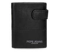 Pepe Jeans Ithaca Portefeuille Vertical avec Fermeture à clic Noir 8,5 x 10,5 x 1 cm Cuir by Joumma Bags