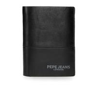 Pepe Jeans Ithaca Portefeuille Vertical avec Porte-Monnaie Noir 8,5 x 11,5 x 1 cm Cuir by Joumma Bags