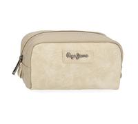 Pepe Jeans Jana Trousse de Toilette Beige 17 x 9 x 6,5 cm Polyester avec détails en Cuir synthétique by Joumma Bags, Beige, Talla única, Trousse de Toilette