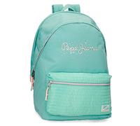 Pepe Jeans Jane Sac à Dos pour Ordinateur Portable Double Compartiment Adaptable à roulettes 15,6" Bleu 31 x 44 x 17,5 cm Polyester 20,46 L
