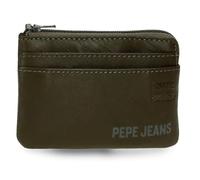 Pepe Jeans Joumma Bags Cortland Portefeuille en Cuir avec Compartiment pour Cartes Vert 11 x 7 x 1,5 cm
