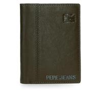 Pepe Jeans Joumma Bags Cortland Portefeuille en Cuir avec Porte-Cartes Vert 8,5 x 11 x 1 cm
