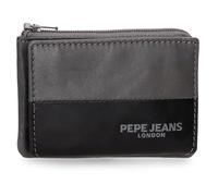 Pepe Jeans Joumma Bags Ithaca Portefeuille en Cuir avec Porte-Cartes Gris 11 x 7 x 1,5 cm