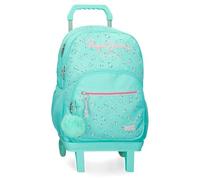 Pepe Jeans Joumma Bags Nora Sac à Dos pour Ordinateur Portable 39,6 cm Double Compartiment avec Chariot Bleu 32 x 44 x 22 cm Polyester