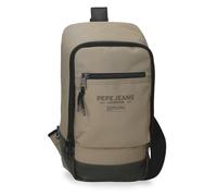Pepe Jeans Joumma Bags Waltford Sac à bandoulière en polyester avec détails en similicuir Beige 18 x 35 x 9 cm