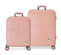 Pepe Jeans Laila Ensemble de valises Rose 55/70 cm Rigide ABS Fermeture TSA Intégré 116 L 7,54 kg 4 Roues Doubles Bagage à Main