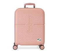 Pepe Jeans Laila Valise de Cabine Rose 40 x 55 x 20 cm Rigide ABS Fermeture TSA intégrée 37 L 2,74 kg 4 Roues Doubles Extensibles Bagage à Main