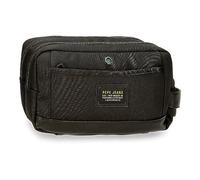 Pepe Jeans Leighton Trousse de toilette à 2 compartiments Taille unique, Noir, Taille unique, Trousse de toilette à 2 compartiments, personnalisable