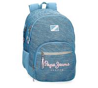 Pepe Jeans Lena Cartable Scolaire avec Trolley Bleu 31x42x17,5 cms Polyester