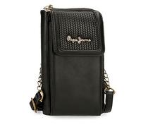 Pepe Jeans Lena Sac à Bandoulière Mobile Holder Noir 11x17.5x2.5 cm Cuir Synthétique