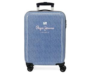 Pepe Jeans Lena Valise de Cabine Bleu 38x55x20 cms Rigide ABS Fermeture à Combinaison latérale 34L 2 kgs 4 Roues Bagages Main, Bleu, Talla única, Valise de Cabine