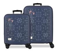 Pepe Jeans Lenay Jeu de valises Marine 48 x 68 x 27 cm Rigide ABS Fermeture à Combinaison intégrée 109 l 6,08 kg 4 Roues Doubles Extensible Bagage à Main by Joumma Bags