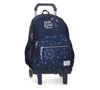 Pepe Jeans Lenay Sac à Dos Scolaire Double Compartiment avec Chariot 10,5" Bleu Marine 32 x 44 x 22 cm Polyester 30,98 L by Joumma Bags