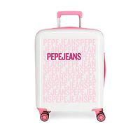 Pepe Jeans Leven Valise Trolley Cabine Rose 40x55x20 cms Rigide ABS Serrure TSA 38.4L 2,9Kgs 4 roues doubles Bagage à main