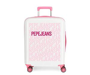 Pepe Jeans Leven Valise Trolley Cabine Rose 40x55x20 cms Rigide ABS Serrure TSA 38.4L 2,9Kgs 4 roues doubles Bagage à main