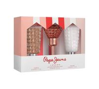 Pepe Jeans Life Is Now For Her Coffret Cadeau Femme Pack 3 Pièces Eau de Parfum Femme 30ml Body Lotion 50ml et Gel Douche 50ml Sets Fragrance Floral et Oriental
