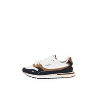 Pepe Jeans London Bexley Road M Baskets en Cuir à Coupe régulière pour Hommes, Bleu délavé