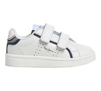 Pepe Jeans London Player Young BK Baskets en Cuir à Coupe régulière, Bleu lavé